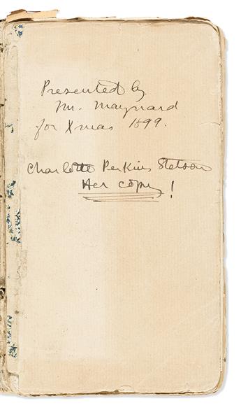 Gilman, Charlotte Perkins (1860-1935) Signed and Inscribed Copies of Three of her own Books.